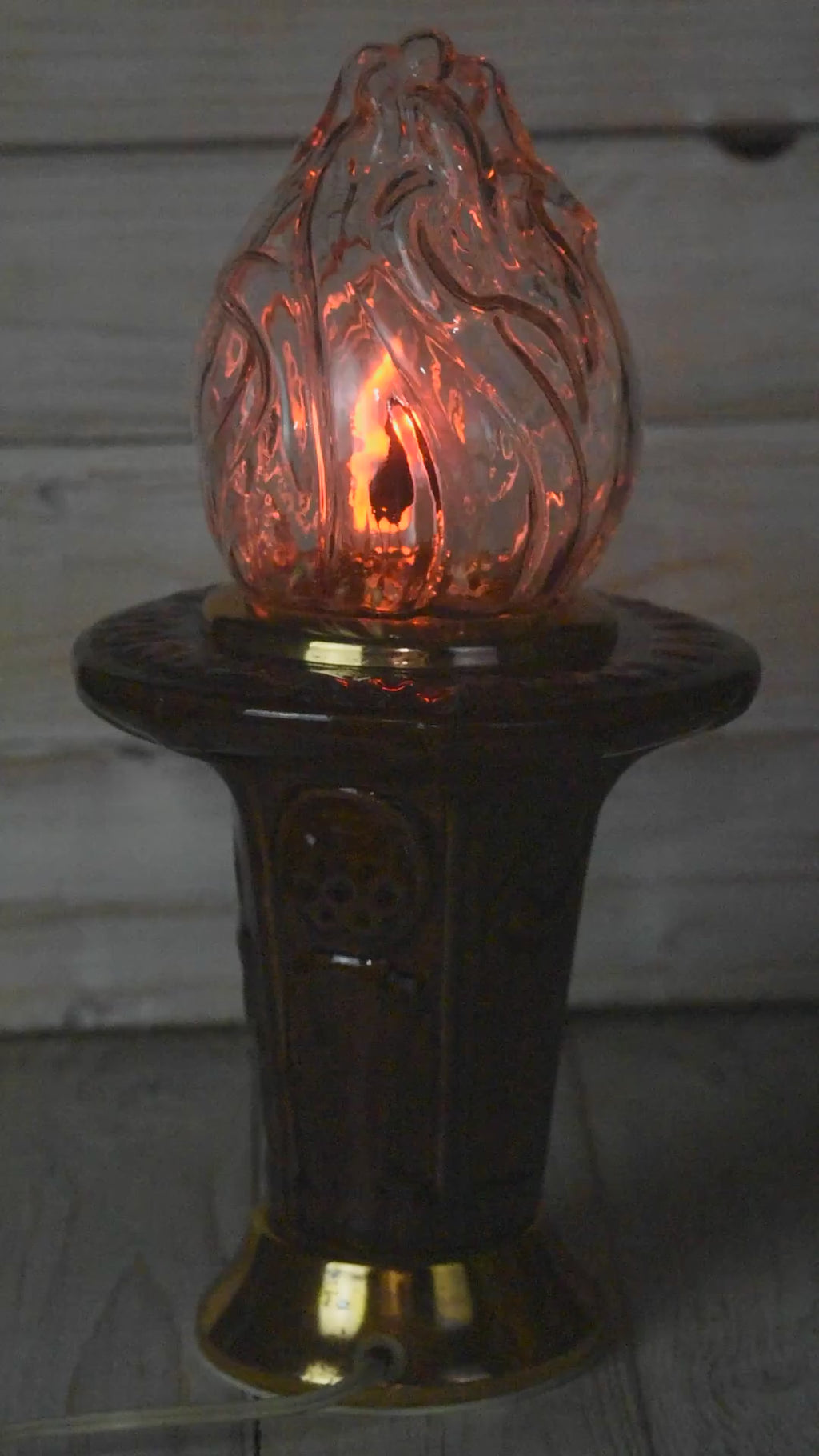 Vintage Soviet Moscow 1980 Olympic Torch Night Light, USSR Flame Lamp