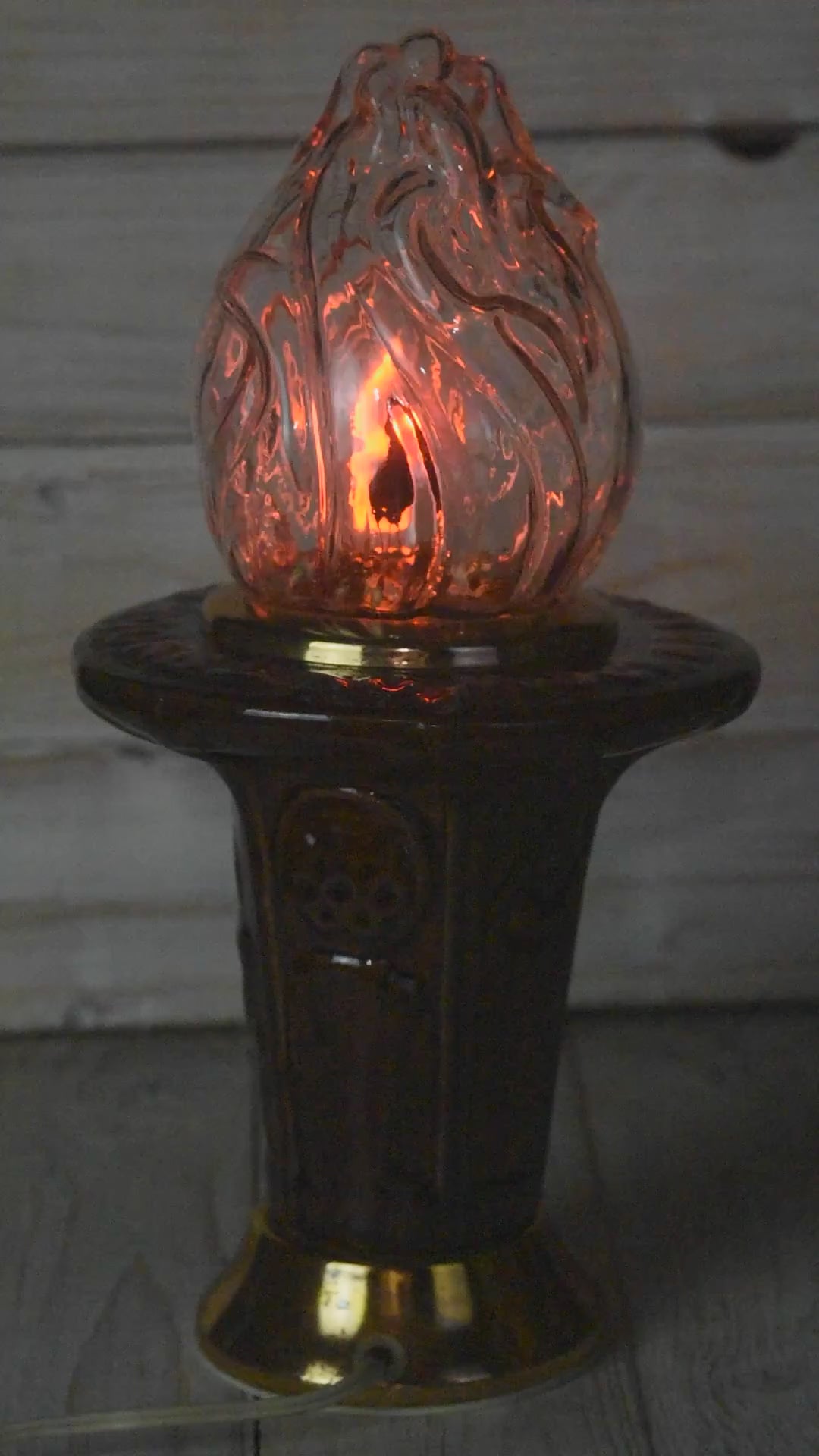 Vintage Soviet Moscow 1980 Olympic Torch Night Light, USSR Flame Lamp