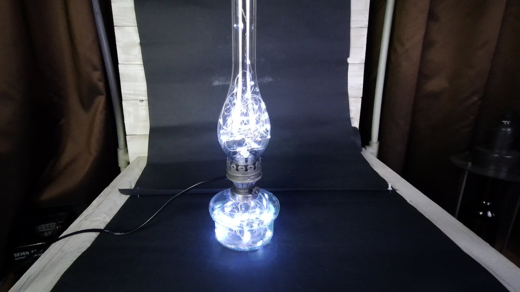 Vintage Soviet Oil Lamp with LED Copper Wire, USSR Night Light 110V–220V