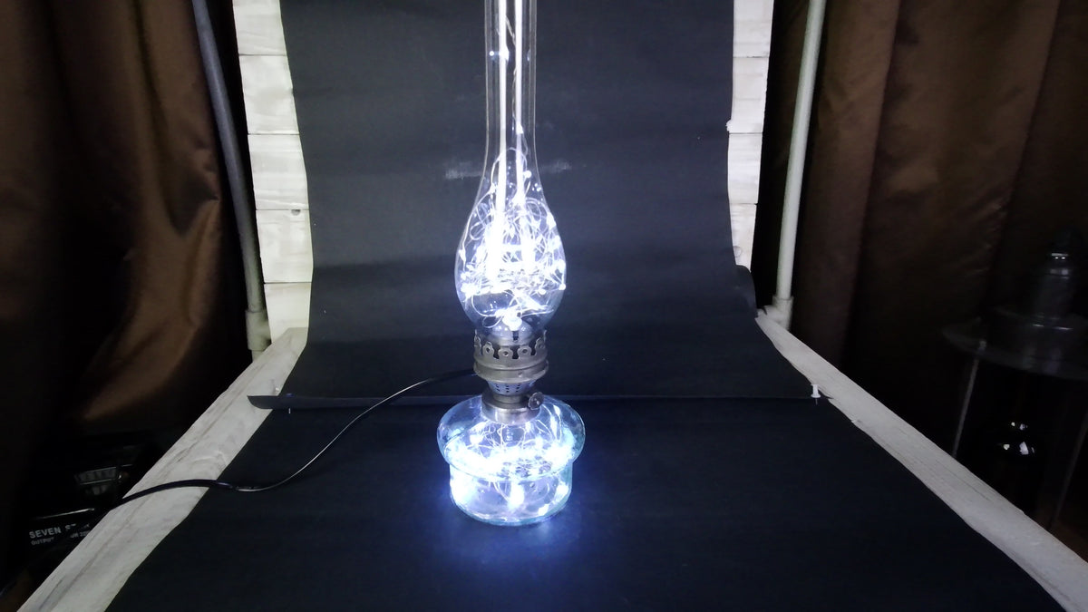 Vintage Soviet Oil Lamp with LED Copper Wire, USSR Night Light 110V–220V