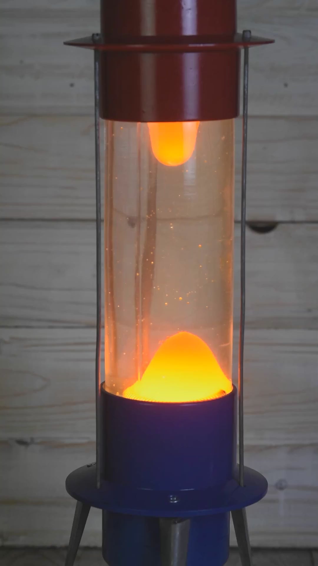 Large 19" Soviet Raduga Lava Lamp, USSR Rocket Light, Orange Wax 110V/220V