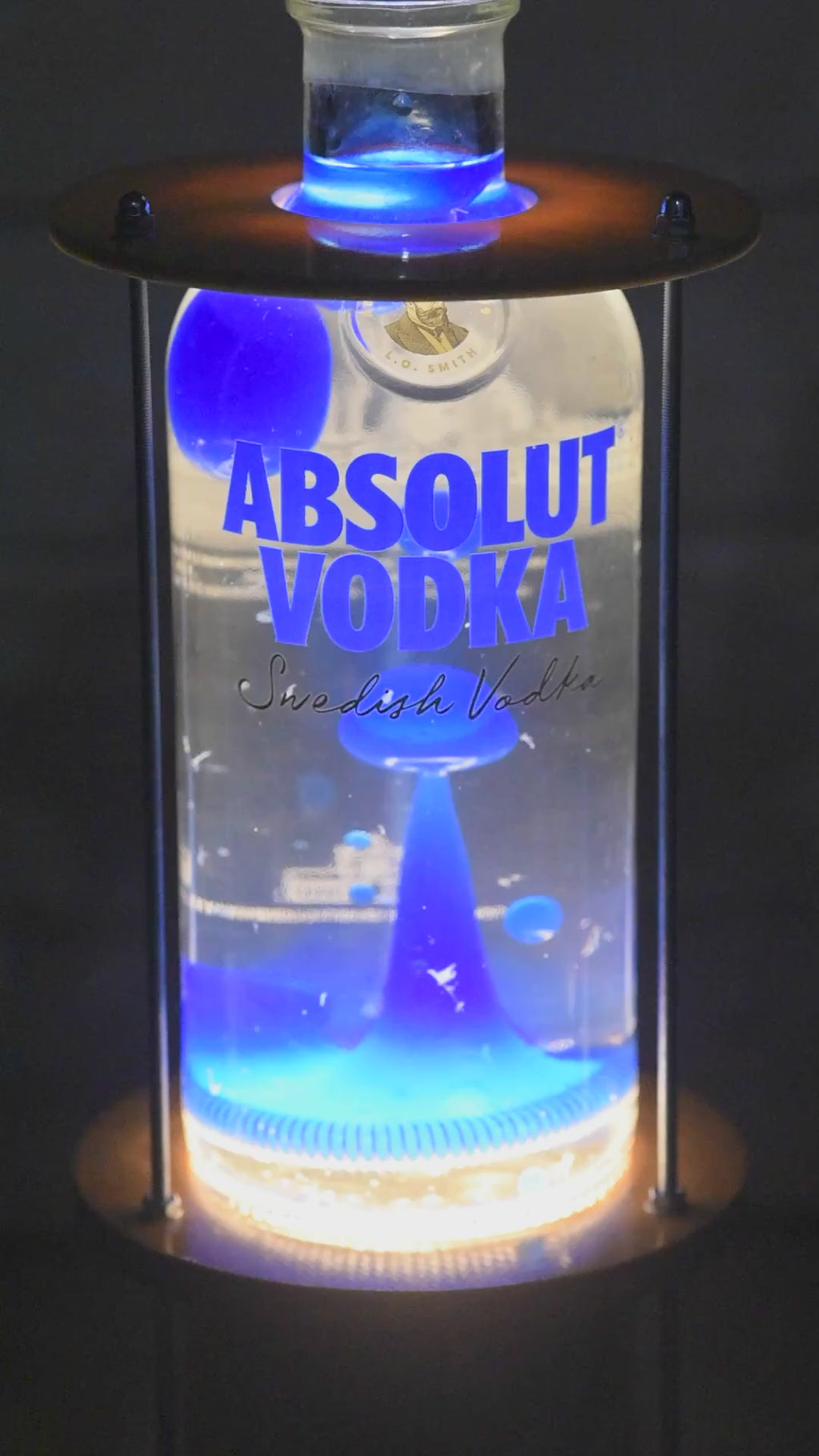 Handmade Absolut 0.5L Bottle Lava Lamp, Industrial Bar Light 110V/220V