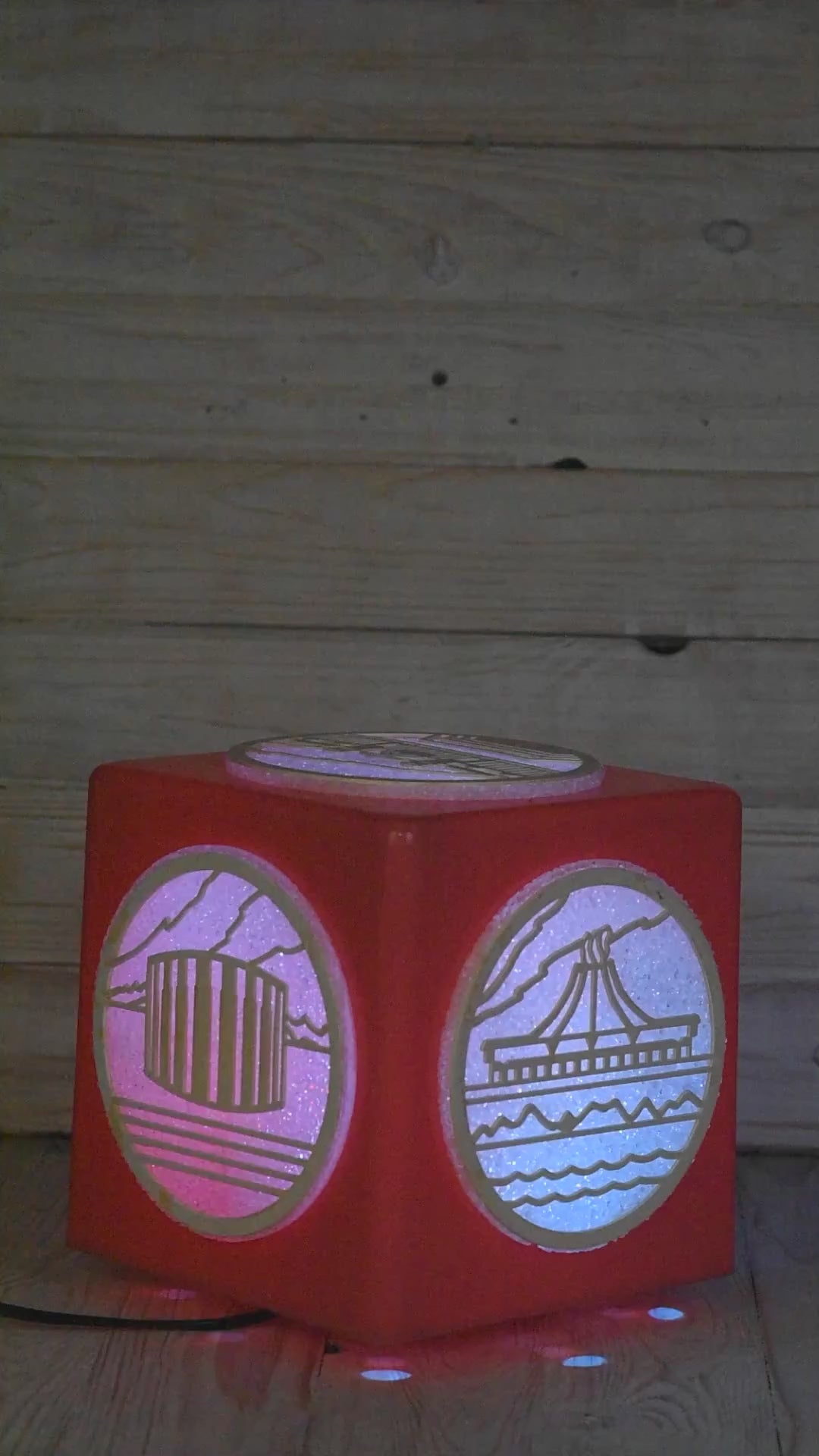 Vintage Soviet Dnipro Cube RGB Lamp, USSR City Night Light App Remote 120V/220V
