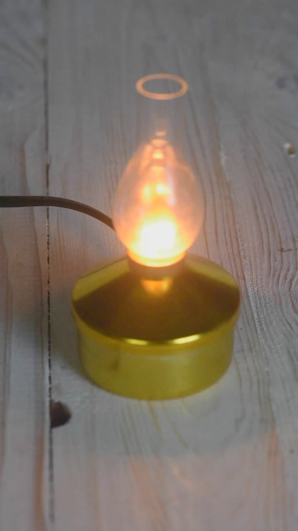 Vintage Soviet Mini Oil Lamp Night Light, LED Flame Lantern 110V/220V